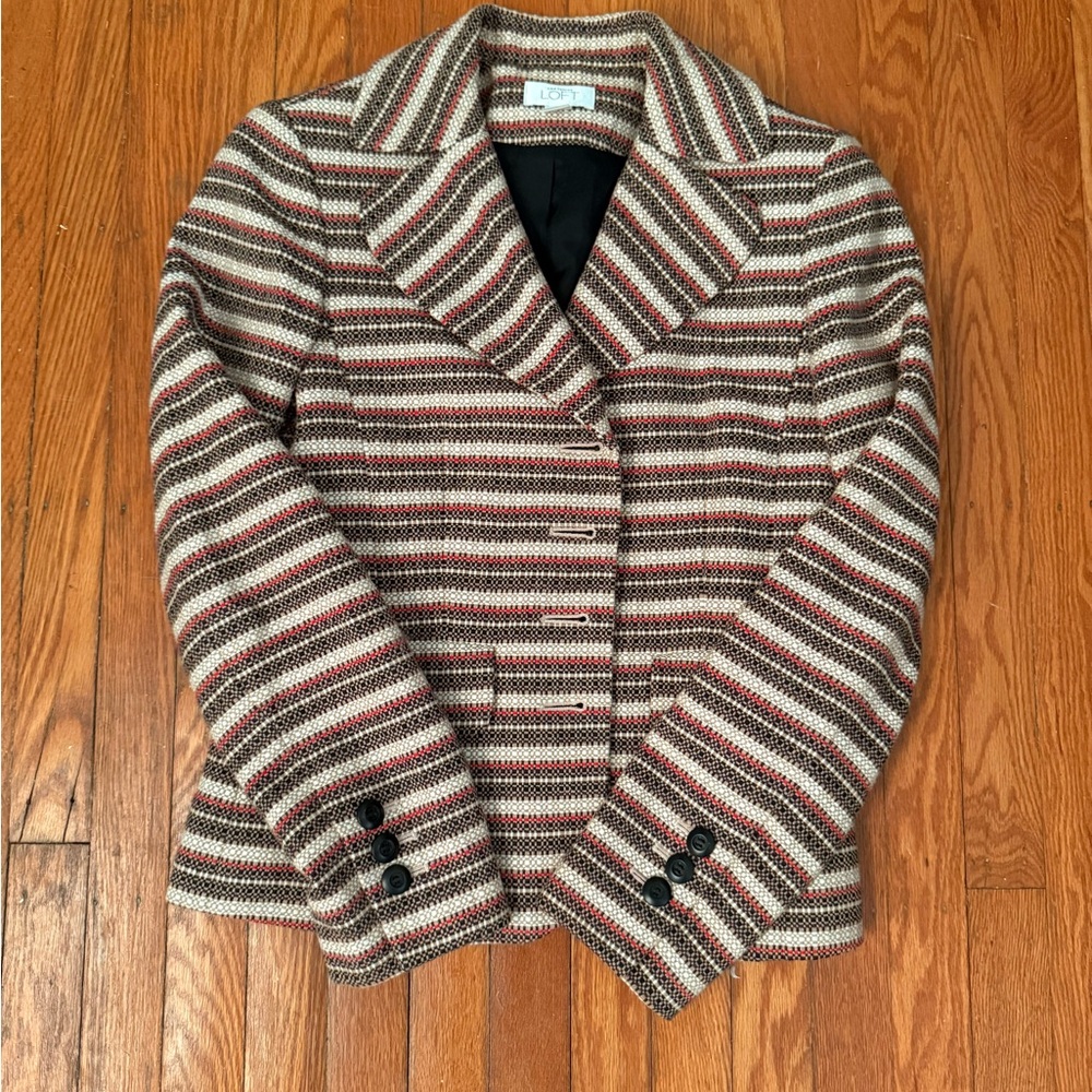 LOFT Multicolor Striped Blazer